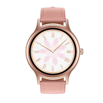 Ceas smartwatch idealStore Lux Style DT66, Funcii multisport, Monitorizare Temperatura Corporala, Monitorizare Ritm Cardiac, Tensiune, Oxigen, Menstrual Mamagement, Touchscreen, Bratara din Piele, Roz