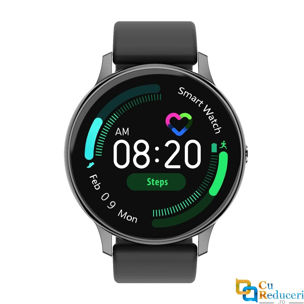 Ceas SmartWatch DT88 Pro Appearance idealStore, Negru, Curea Silicon, Impermeabil, Display 1.3 HD Touchscreen, Monitorizare ECG, Pedometru, Altimetru, Sedentary Reminder, 8 Moduri Sportive, Notificari Whatsapp/Facebook/Instagram
