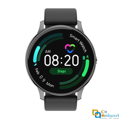 Ceas SmartWatch DT88 Pro Appearance idealStore, Negru, Curea Silicon, Impermeabil, Display 1.3 HD Touchscreen, Monitorizare ECG, Pedometru, Altimetru, Sedentary Reminder, 8 Moduri Sportive, Notificari Whatsapp/Facebook/Instagram