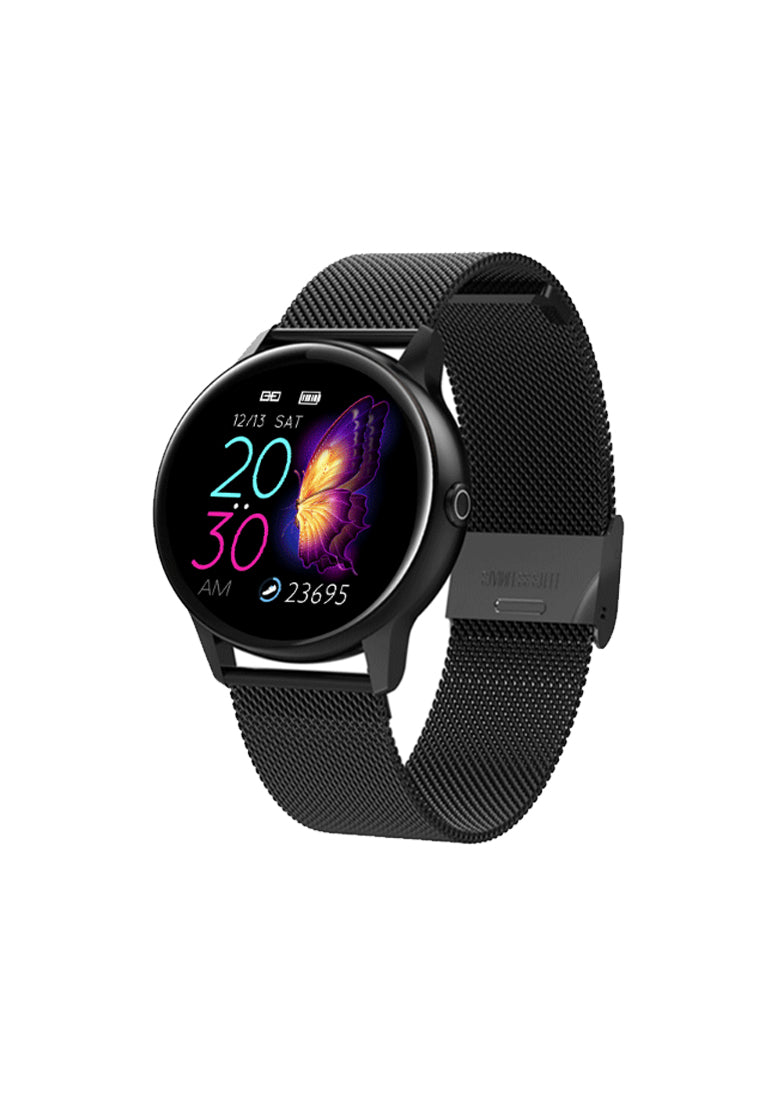 Ceas SmartWatch DT88 Pro Appearance idealStore, Negru, Curea Metalica, Impermeabil, Display 1.3 HD Touchscreen, Monitorizare ECG, Pedometru, Altimetru, Sedentary Reminder, 8 Moduri Sportive, Notificari Whatsapp/Facebook/Instagram