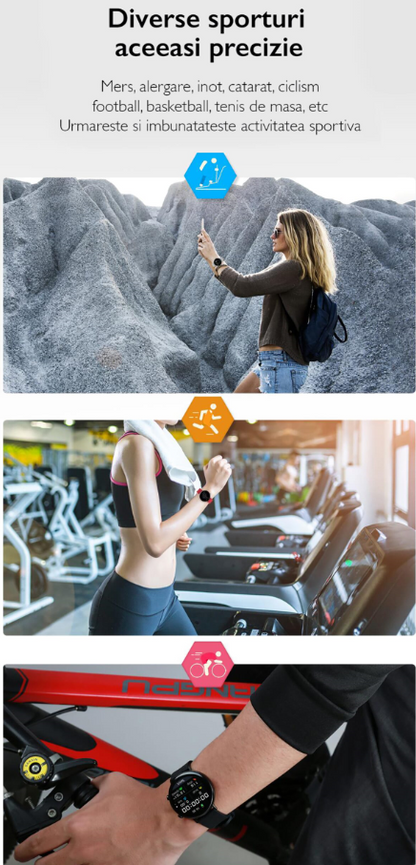 Ceas Smartwatch Best Collection DT89 idealStore, Ecran 1.2 inch Full HD, BlueTooth, Bratara Fitness, Rezistent la Apa IP68, Notificari, Stand By 7 Zile, Ritm Cardiac, ECG, Nivel Oxigen Sange, Silicon