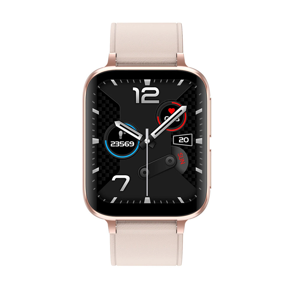 Ceas SmartWatch Twinkler idealStore, Ecran LTPS 1.78', Functie Apel, Senzor Ritm Cardiac, Pulsoximetru, Monitor Somn, Multi-Sport, Rezistent la Apa, Compatibil Android si iOS, Piele Auriu