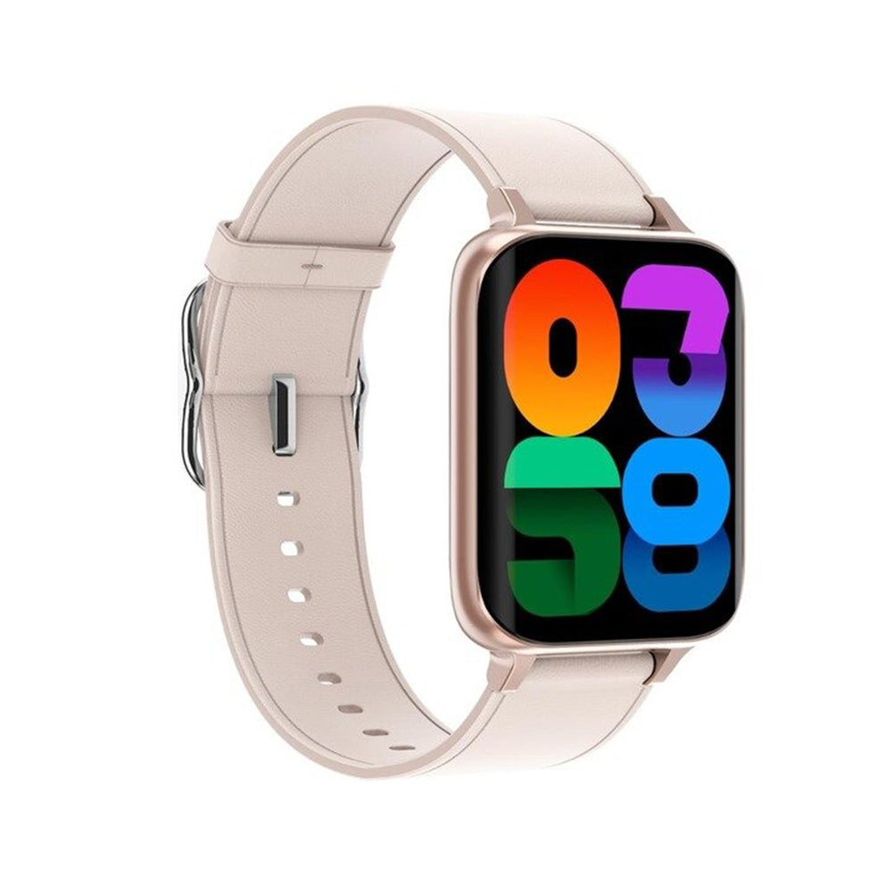 Ceas SmartWatch Twinkler idealStore, Ecran LTPS 1.78', Functie Apel, Senzor Ritm Cardiac, Pulsoximetru, Monitor Somn, Multi-Sport, Rezistent la Apa, Compatibil Android si iOS, Piele Auriu