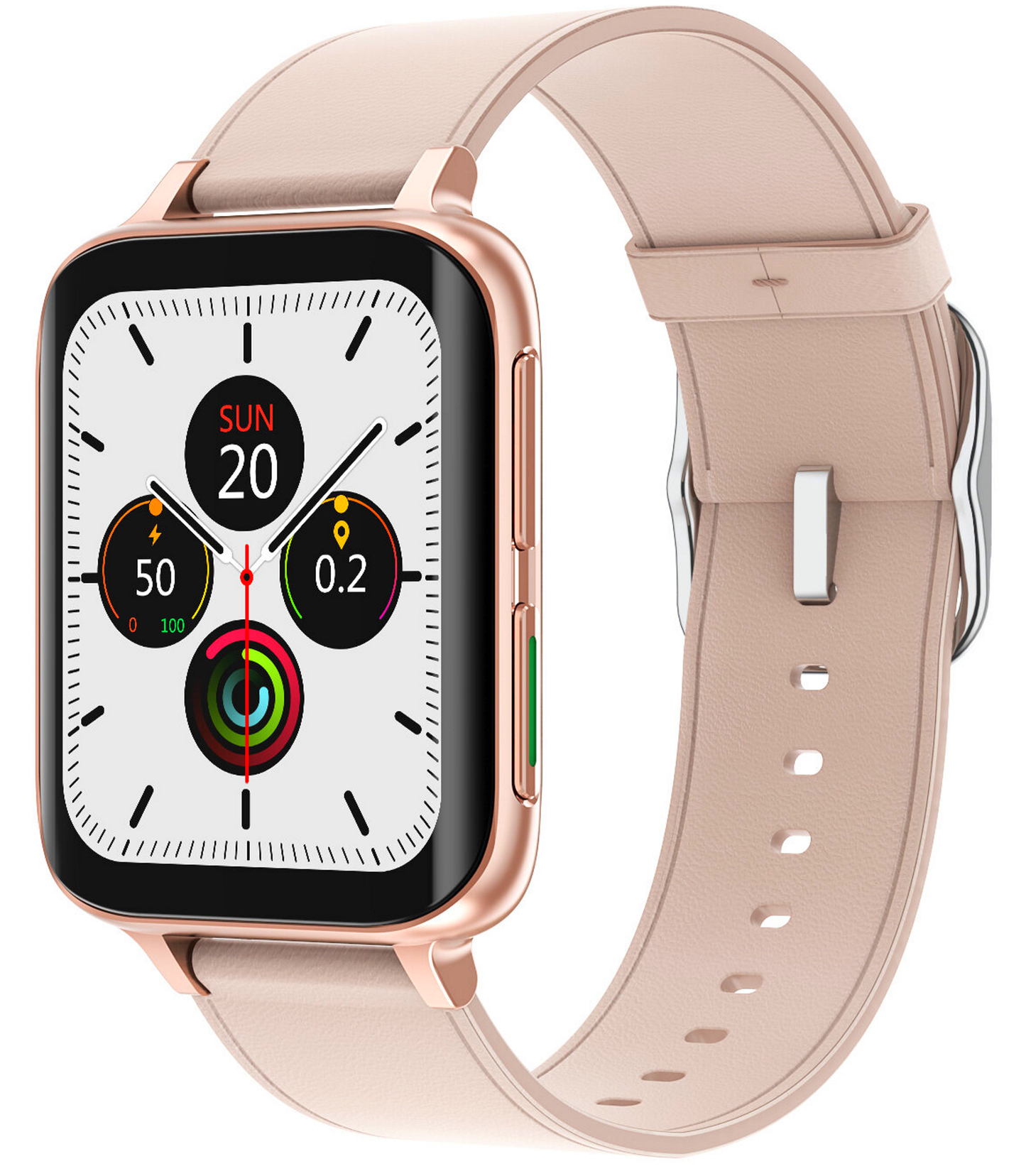 Ceas SmartWatch Twinkler idealStore, Ecran LTPS 1.78', Functie Apel, Senzor Ritm Cardiac, Pulsoximetru, Monitor Somn, Multi-Sport, Rezistent la Apa, Compatibil Android si iOS, Piele Auriu