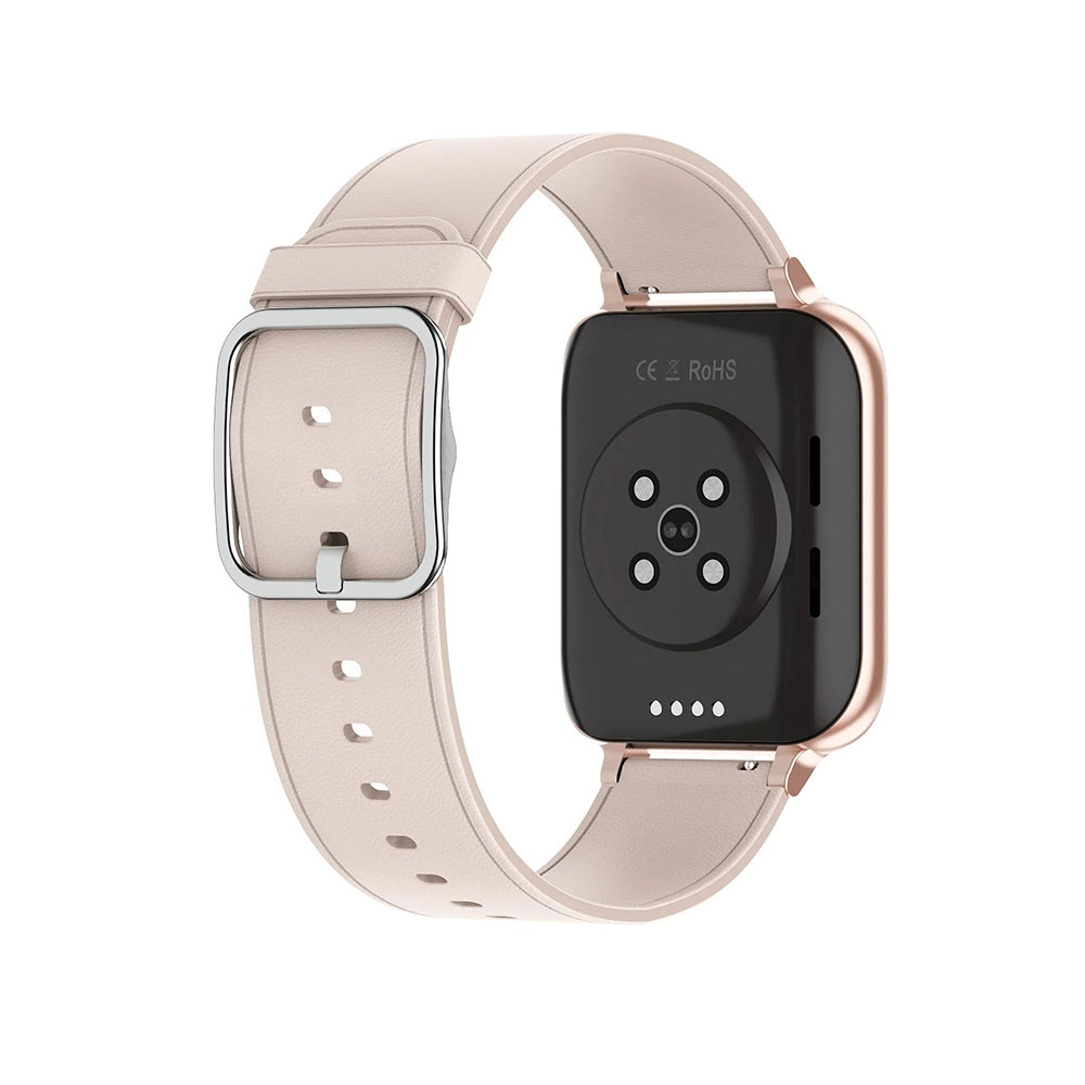 Ceas SmartWatch Twinkler idealStore, Ecran LTPS 1.78', Functie Apel, Senzor Ritm Cardiac, Pulsoximetru, Monitor Somn, Multi-Sport, Rezistent la Apa, Compatibil Android si iOS, Piele Auriu