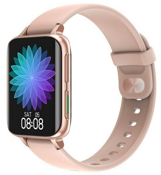 Ceas SmartWatch Twinkler idealStore, Ecran LTPS 1.78', Functie Apel, Senzor Ritm Cardiac, Pulsoximetru, Monitor Somn, Multi-Sport, Rezistent la Apa, Compatibil Android si iOS, Silicon Auriu