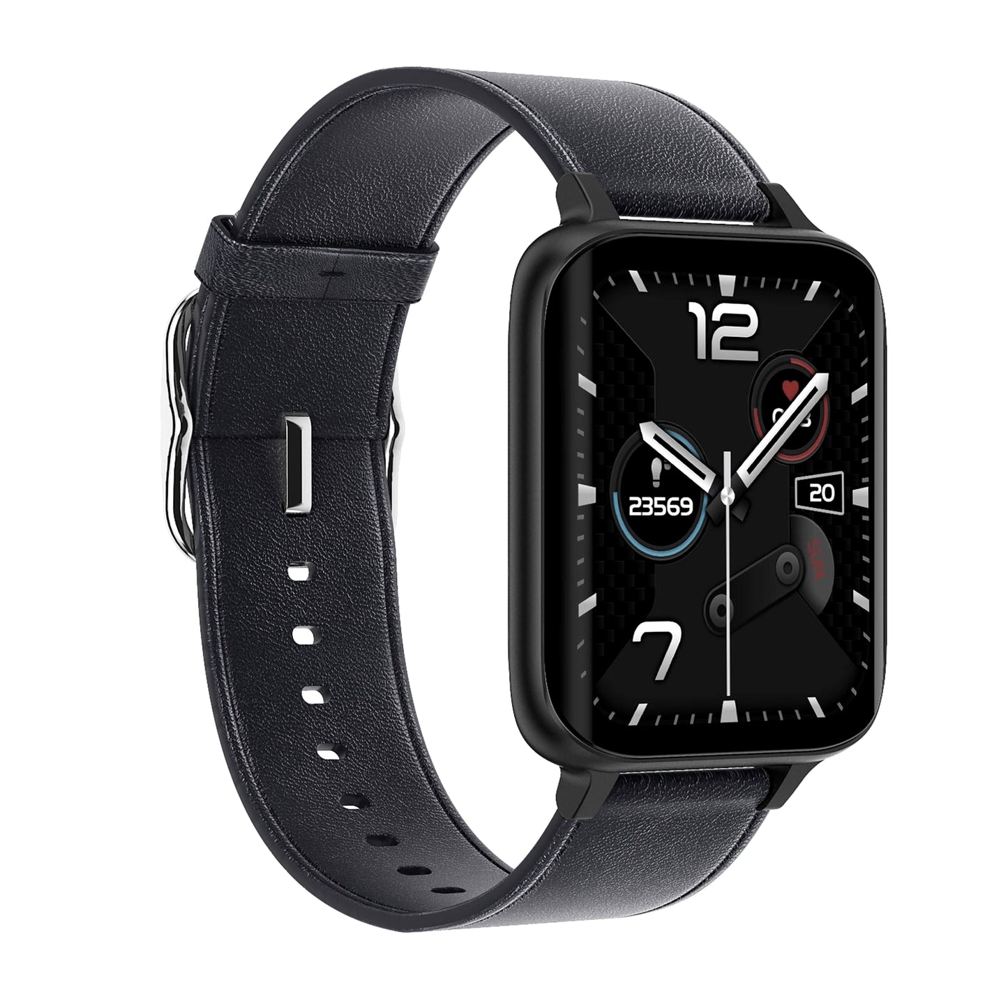 Ceas SmartWatch Twinkler idealStore, Ecran LTPS 1.78', Functie Apel, Senzor Ritm Cardiac, Pulsoximetru, Monitor Somn, Multi-Sport, Rezistent la Apa, Compatibil Android si iOS, Piele Negru