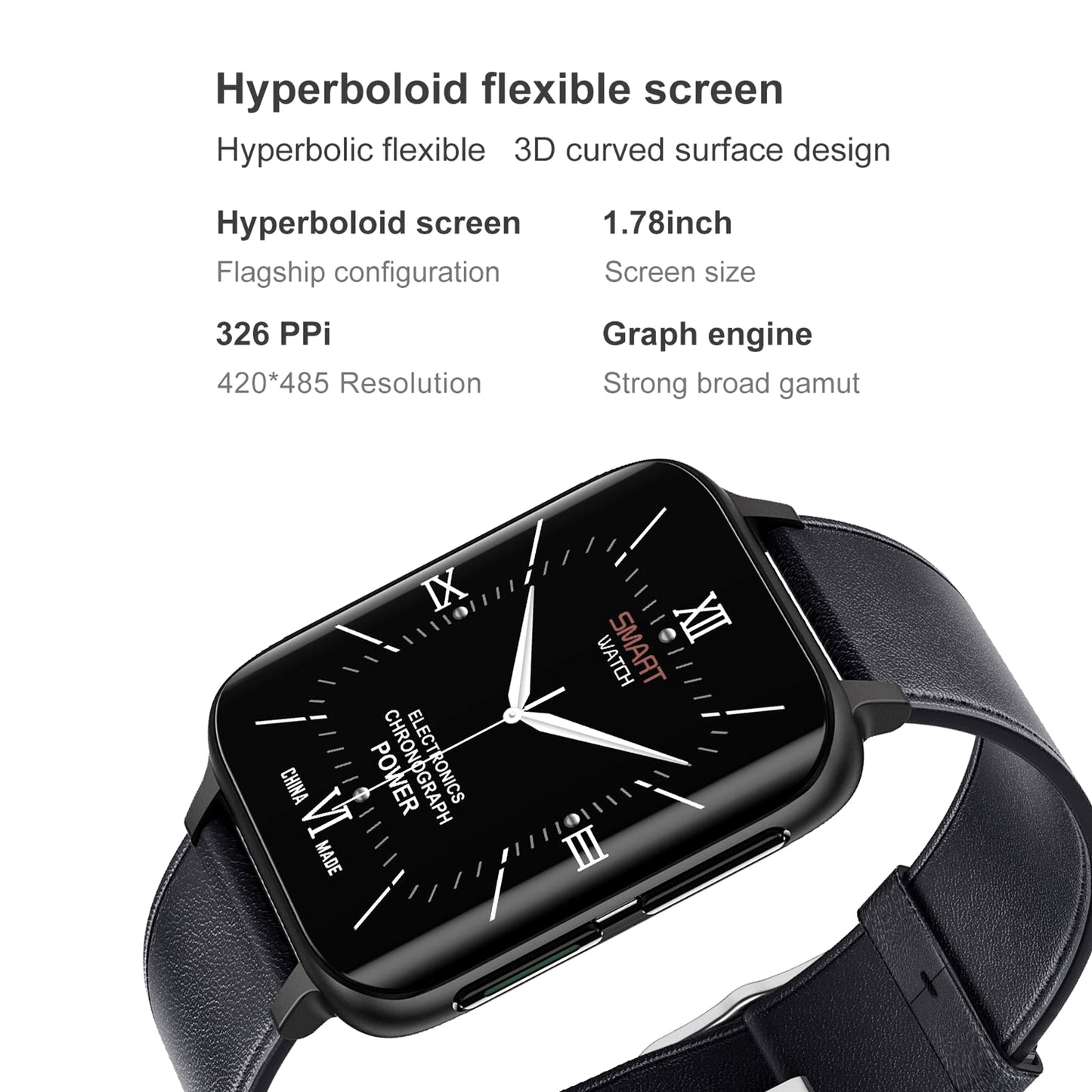 Ceas SmartWatch Twinkler idealStore, Ecran LTPS 1.78', Functie Apel, Senzor Ritm Cardiac, Pulsoximetru, Monitor Somn, Multi-Sport, Rezistent la Apa, Compatibil Android si iOS, Silicon Negru