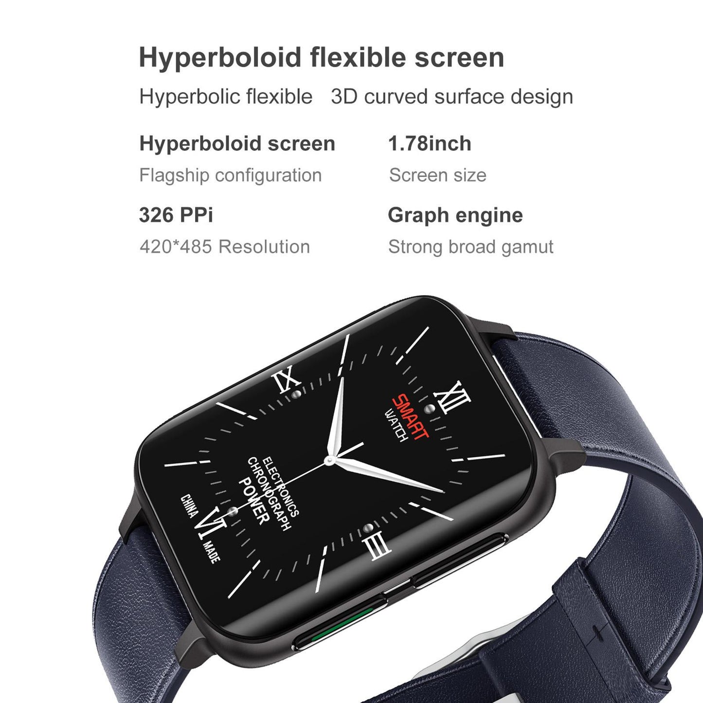 Ceas SmartWatch Twinkler idealStore, Ecran LTPS 1.78', Functie Apel, Senzor Ritm Cardiac, Pulsoximetru, Monitor Somn, Multi-Sport, Rezistent la Apa, Compatibil Android si iOS, Albastru Piele