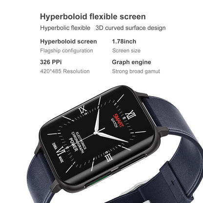 Ceas SmartWatch Twinkler idealStore, Ecran LTPS 1.78', Functie Apel, Senzor Ritm Cardiac, Pulsoximetru, Monitor Somn, Multi-Sport, Rezistent la Apa, Compatibil Android si iOS, Albastru Piele