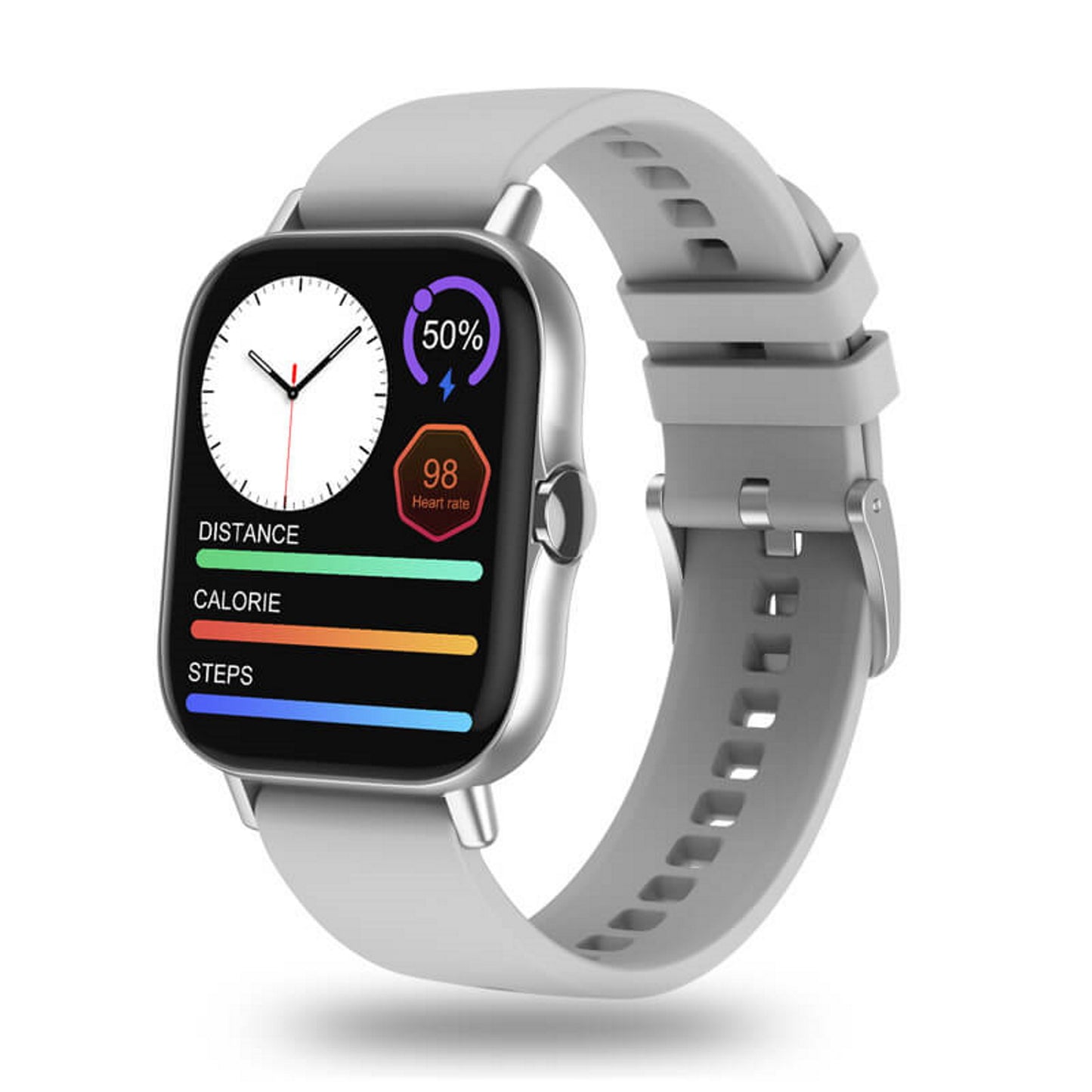 Ceas SmartWatch idealSTORE Men Sport Collection, 1.78 inch, Ecran HD, Android/IOS, Bluetooth V4.O, IP 67, Inregistrare ritm cardiac, Somn, Pasi, EKG, Alarma, Barometru, Tensiune arteriala, Muzica, Meteo, Apeluri, Multi Sport, Silver