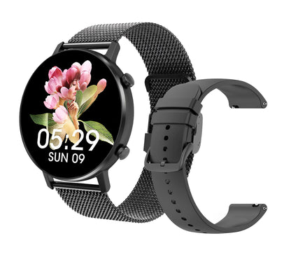 Smartwatch TimeOn Black IdealStore Full HD, Ecran de 1.3 Inch, Monitorizare tensiune arteriala si frecventa cardiaca, Rezistent la apa IP67, Notificari apeluri Bluetooth, Whatsapp, Facebook, Mod multi-sport, Sistem de operare Android sau IOS