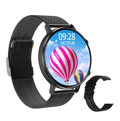 Smartwatch TimeOn Black IdealStore Full HD, Ecran de 1.3 Inch, Monitorizare tensiune arteriala si frecventa cardiaca, Rezistent la apa IP67, Notificari apeluri Bluetooth, Whatsapp, Facebook, Mod multi-sport, Sistem de operare Android sau IOS