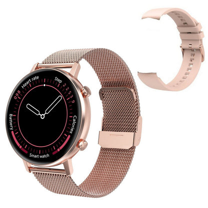 Smartwatch TimeOn Gold IdealStore Full HD, Ecran de 1.3 Inch, Monitorizare tensiune arteriala si frecventa cardiaca, Rezistent la apa IP67, Notificari apeluri Bluetooth, Whatsapp, Facebook, Mod multi-sport, Sistem de operare Android sau IOS