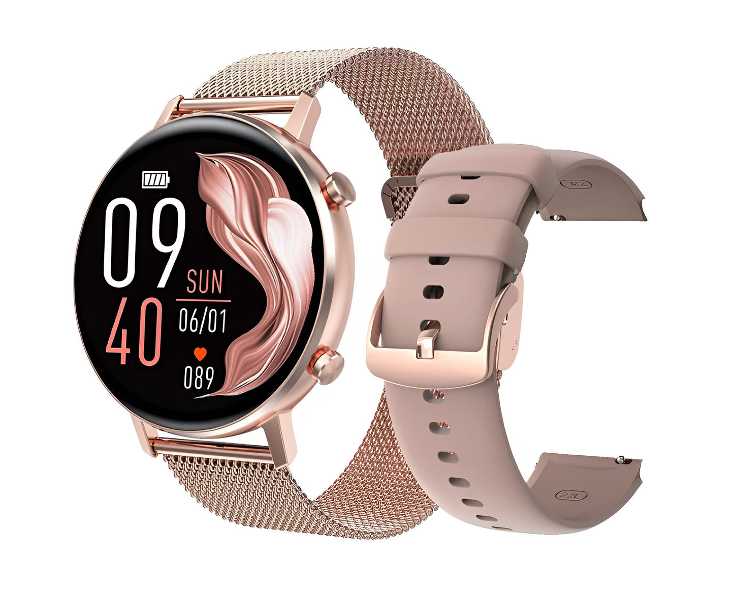 Smartwatch TimeOn Gold IdealStore Full HD, Ecran de 1.3 Inch, Monitorizare tensiune arteriala si frecventa cardiaca, Rezistent la apa IP67, Notificari apeluri Bluetooth, Whatsapp, Facebook, Mod multi-sport, Sistem de operare Android sau IOS