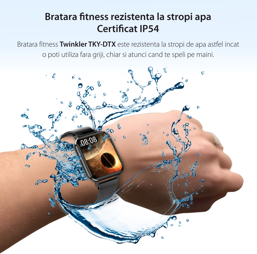 SmartWatch New DT MAX idealSTORE, Ecran Tactil IPS, Notificari Apeluri si Mesaje, Monitorizare EKG si Ritm Cardiac, Masurare Tensiune Arteriala si Oxigen in Sange, Pedometru, Functii Fitness, Rezistent la Apa, Design Confortabil