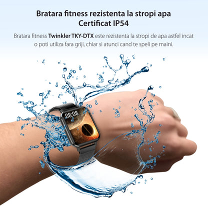 SmartWatch New DT MAX idealSTORE, Ecran Tactil IPS, Notificari Apeluri si Mesaje, Monitorizare EKG si Ritm Cardiac, Masurare Tensiune Arteriala si Oxigen in Sange, Pedometru, Functii Fitness, Rezistent la Apa, Design Confortabil