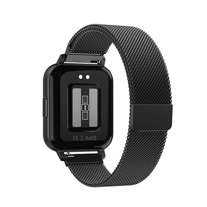 Ceas SmartWatch DT MAX idealSTORE, Ecran tactil IPS, Notificari apeluri, mesaje, Vibratii, Monitorizeaza ritmul cardiac, EKG, tensiunea arteriala, oxigenul din sange, IP 68, Pedometru, Culoare BLACK METAL