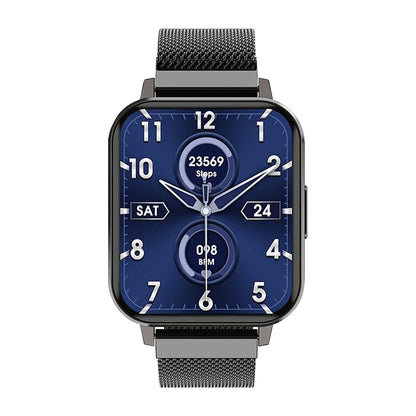 Ceas SmartWatch DT MAX idealSTORE, Ecran tactil IPS, Notificari apeluri, mesaje, Vibratii, Monitorizeaza ritmul cardiac, EKG, tensiunea arteriala, oxigenul din sange, IP 68, Pedometru, Culoare BLACK METAL