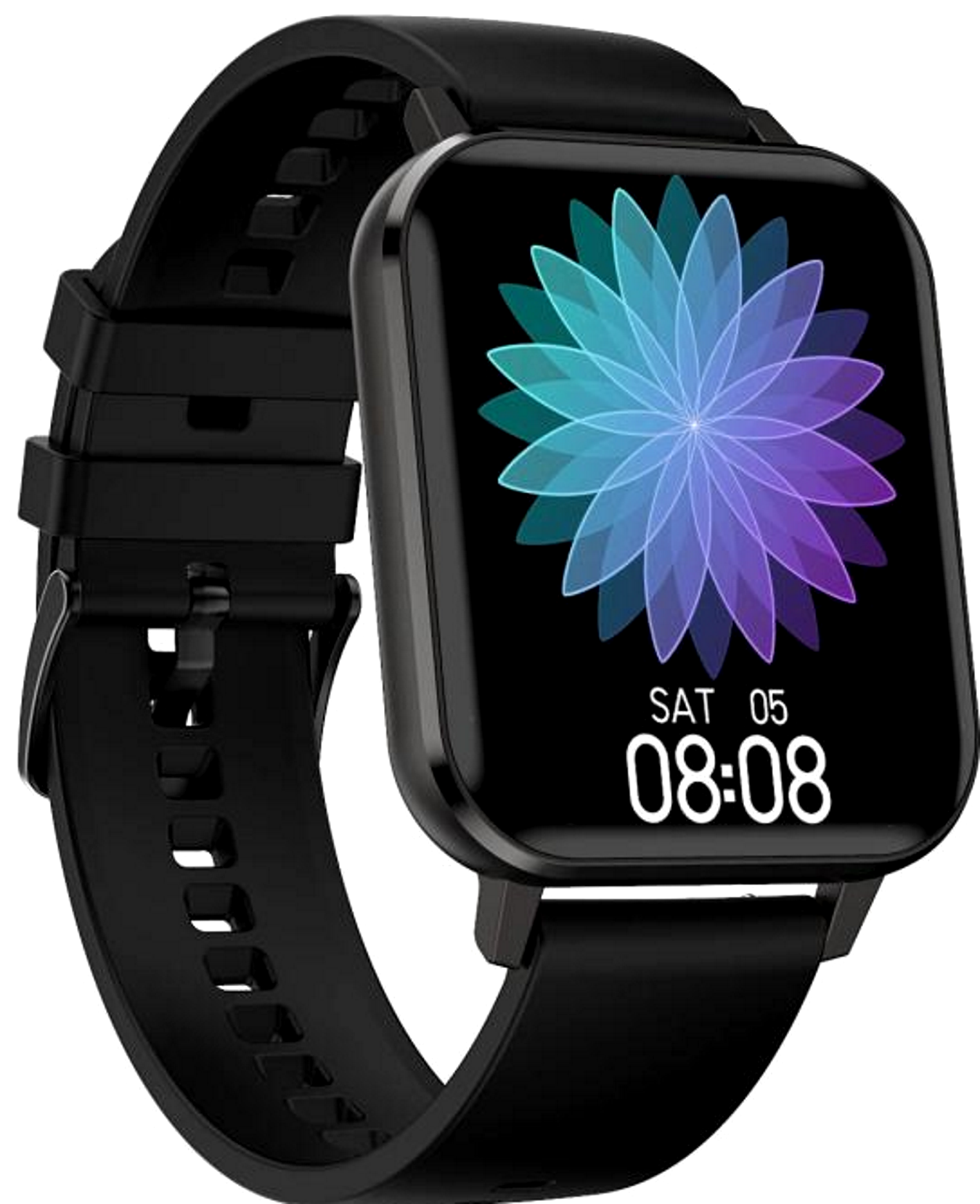 Ceas SmartWatch DT MAX idealSTORE, Ecran tactil IPS, Notificari apeluri, mesaje, Vibratii, Monitorizeaza ritmul cardiac, EKG, tensiunea arteriala, oxigenul din sange, IP 68, Pedometru, Culoare Black Silicon