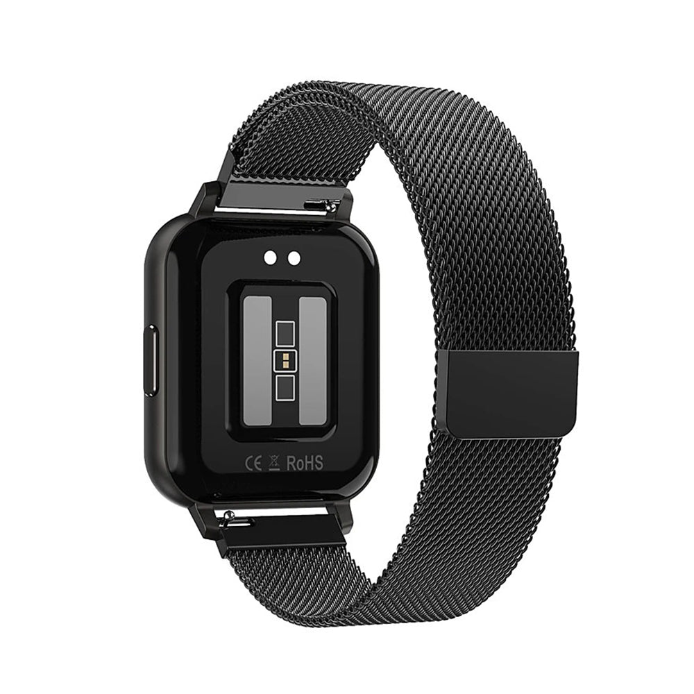 Ceas SmartWatch DT MAX idealSTORE, Ecran tactil IPS, Notificari apeluri, mesaje, Vibratii, Monitorizeaza ritmul cardiac, EKG, tensiunea arteriala, oxigenul din sange, IP 68, Pedometru, Culoare Black Silicon