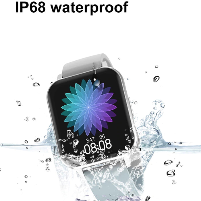 Ceas SmartWatch DT MAX idealSTORE, Ecran tactil, Notificari, Monitorizeaza ritmul cardiac, ECG, tensiunea arteriala, oxigenul din sange, IP 68, Pedometru, Argintiu