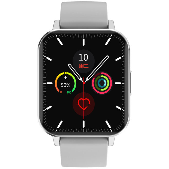 Ceas SmartWatch DT MAX idealSTORE, Ecran tactil, Notificari, Monitorizeaza ritmul cardiac, ECG, tensiunea arteriala, oxigenul din sange, IP 68, Pedometru, Argintiu