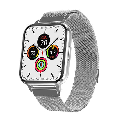 Ceas SmartWatch DT MAX idealSTORE, Ecran tactil IPS, Notificari apeluri, mesaje, Vibratii, Monitorizeaza ritmul cardiac, ECG, tensiunea arteriala, oxigenul din sange, IP 68, Pedometru, Culoare Silver