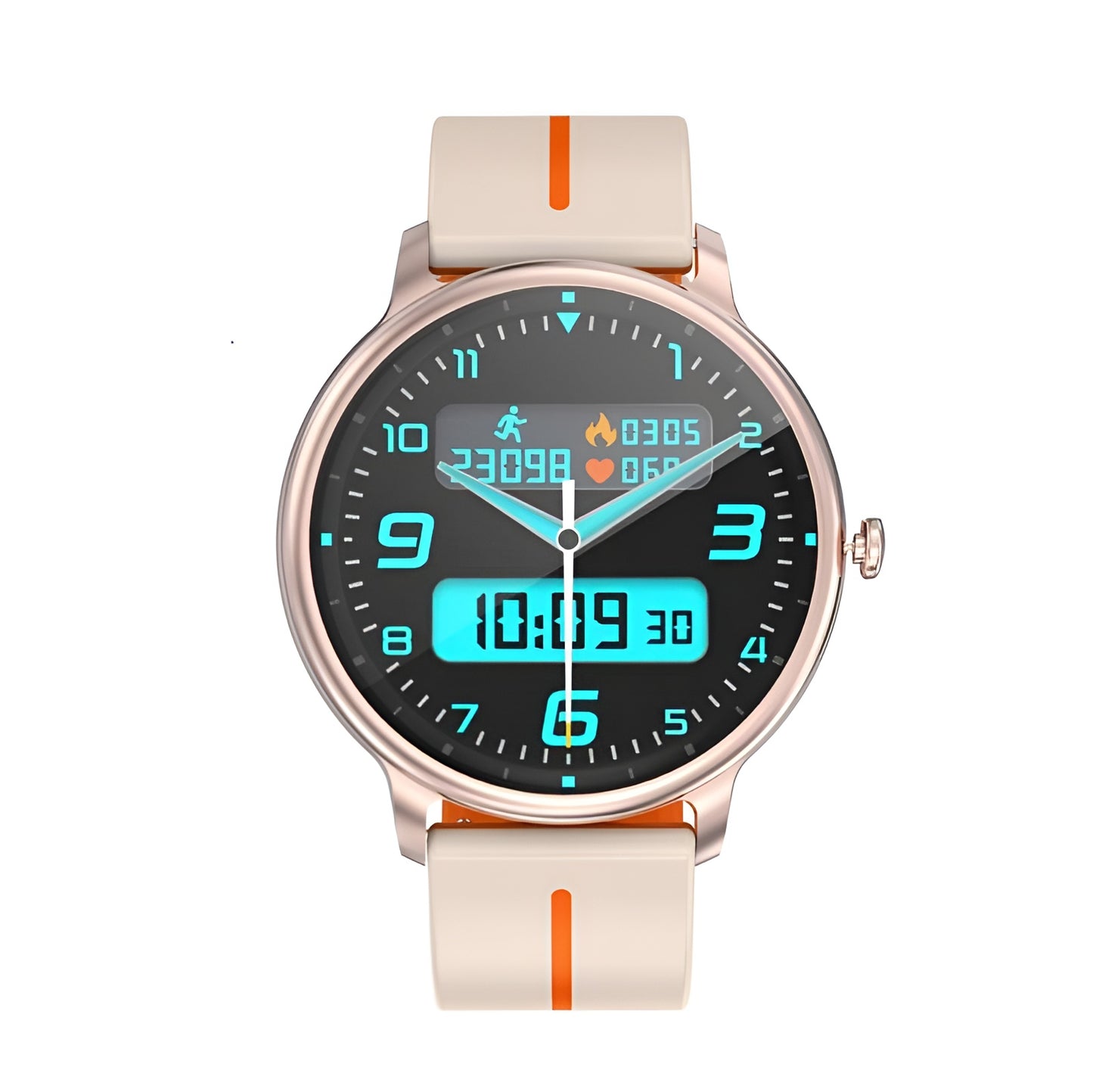 Ceas Smartwatch Dynamic Style Collection IdealStore, Ecran AMOLED HD 1.43 inch, Preluare Apeluri si Mesaje Bluetooth, NFC, Monitorizare Ritm Cardiac si Somn, Asistent Vocal, Difuzor si Microfon incorporat, IP67, Alarma, Android-IOS, Long Battery, Gold