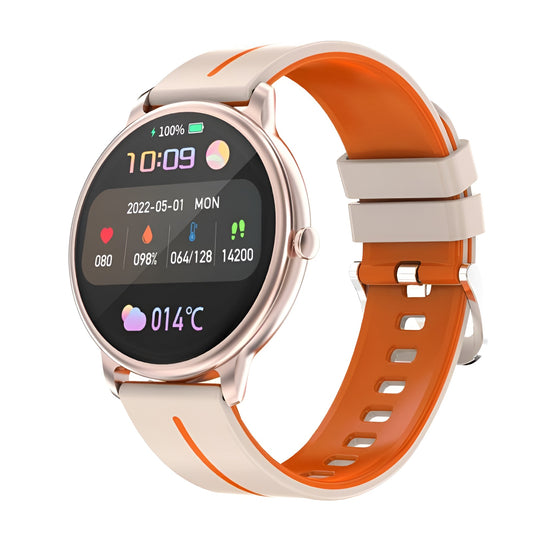 Ceas Smartwatch Dynamic Style Collection IdealStore, Ecran AMOLED HD 1.43 inch, Preluare Apeluri si Mesaje Bluetooth, NFC, Monitorizare Ritm Cardiac si Somn, Asistent Vocal, Difuzor si Microfon incorporat, IP67, Alarma, Android-IOS, Long Battery, Gold