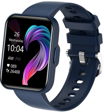 Smartwatch si Bratara de Fitness idealStore EasyApp, 24 Moduri Sportive, Tracker de fitness, GPS track sport, Monitorizare Ritm si Tensiune Cardiaca, Prognoza Meteo, Player Muzical, Notificari, Respingere Apel, Culoare Blue