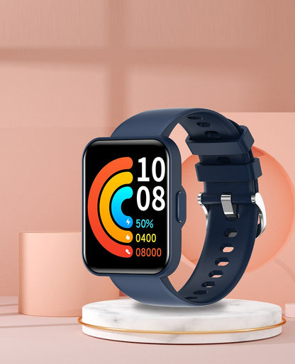 Smartwatch si Bratara de Fitness idealStore EasyApp, 24 Moduri Sportive, Tracker de fitness, GPS track sport, Monitorizare Ritm si Tensiune Cardiaca, Prognoza Meteo, Player Muzical, Notificari, Respingere Apel, Culoare Blue