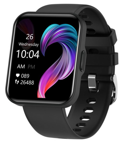 Smartwatch si Bratara de Fitness idealStore EasyApp, 24 Moduri Sportive, Tracker de fitness, GPS track sport, Monitorizare Ritm si Tensiune Cardiaca, Prognoza Meteo, Player Muzical, Notificari, Respingere Apel, Culoare Negru
