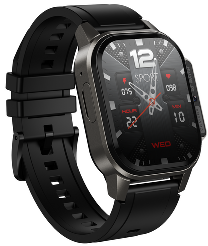 Smartwatch idealSTORE EasySIM, Ecran AMOLED 2.13 inch, camera Foto, Android 8.1, GPS, Apel 4G, Apel Video, Acumulator Puternic 1000 mAh, Ritm Cardiac, SpO2, Incarcare Magnetica, Procesor quad-core, Bratara Neagra din Silicon