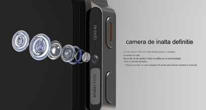 Smartwatch idealSTORE EasySIM, Ecran AMOLED 2.13 inch, camera Foto, Android 8.1, GPS, Apel 4G, Apel Video, Acumulator Puternic 1000 mAh, Ritm Cardiac, SpO2, Incarcare Magnetica, Procesor quad-core, Bratara Neagra din Silicon