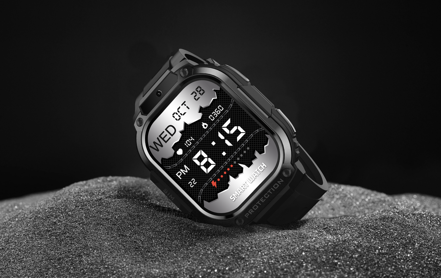 Smartwatch idealSTORE EasySIMS2, Ecran AMOLED 2.13 inch, camera Foto, Android 8.1, GPS, GLONASS, Busola, Apel 4G, Acumulator 1000 mAh, Nano SIM, Ritm Cardiac, SpO2, Incarcare Magnetica, Procesor quad-core, Bratara Neagra din Silicon