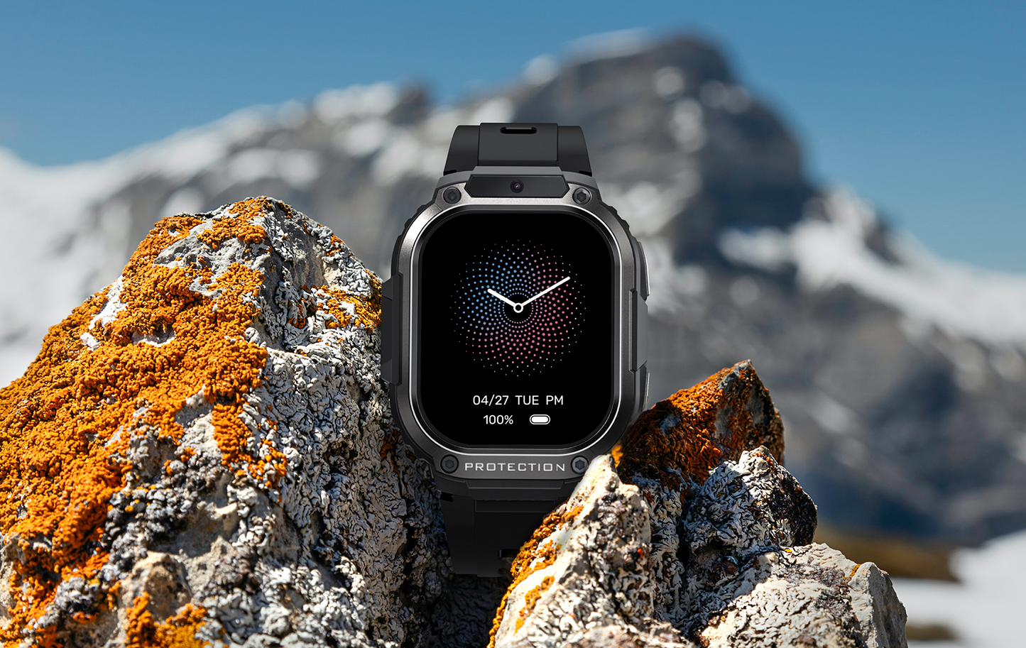 Smartwatch idealSTORE EasySIMS2, Ecran AMOLED 2.13 inch, camera Foto, Android 8.1, GPS, GLONASS, Busola, Apel 4G, Acumulator 1000 mAh, Nano SIM, Ritm Cardiac, SpO2, Incarcare Magnetica, Procesor quad-core, Bratara Neagra din Silicon