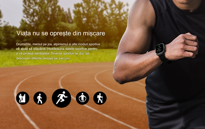 Smartwatch idealSTORE EasySIMS2, Ecran AMOLED 2.13 inch, camera Foto, Android 8.1, GPS, GLONASS, Busola, Apel 4G, Acumulator 1000 mAh, Nano SIM, Ritm Cardiac, SpO2, Incarcare Magnetica, Procesor quad-core, Bratara Neagra din Silicon