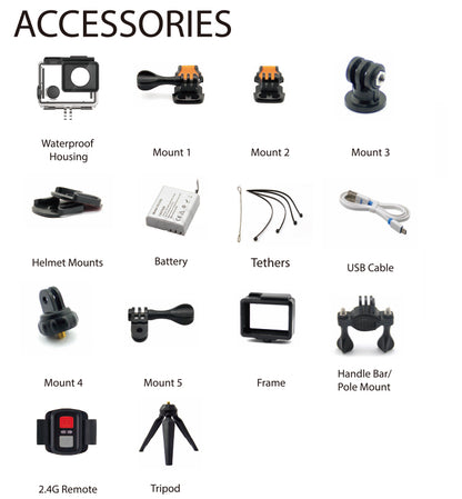 Camera video sport EKEN H6S Ultra HD 4K+ EIS, 170 grade, stabilizare electronica, Dublu ecran, 2' LCD, Wi-Fi, HDMI, Accesorii incluse, micro USB, carcasa subacvatica 30m, 2-inch, Black, Telecomanda si trepied Cadou + Baterie Bonus