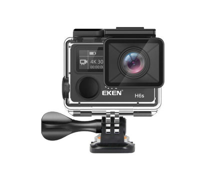 Camera video sport EKEN H6S Ultra HD 4K+ EIS, 170 grade, stabilizare electronica, Dublu ecran, 2' LCD, Wi-Fi, HDMI, Accesorii incluse, micro USB, carcasa subacvatica 30m, 2-inch, Black, Telecomanda si trepied Cadou + Baterie Bonus