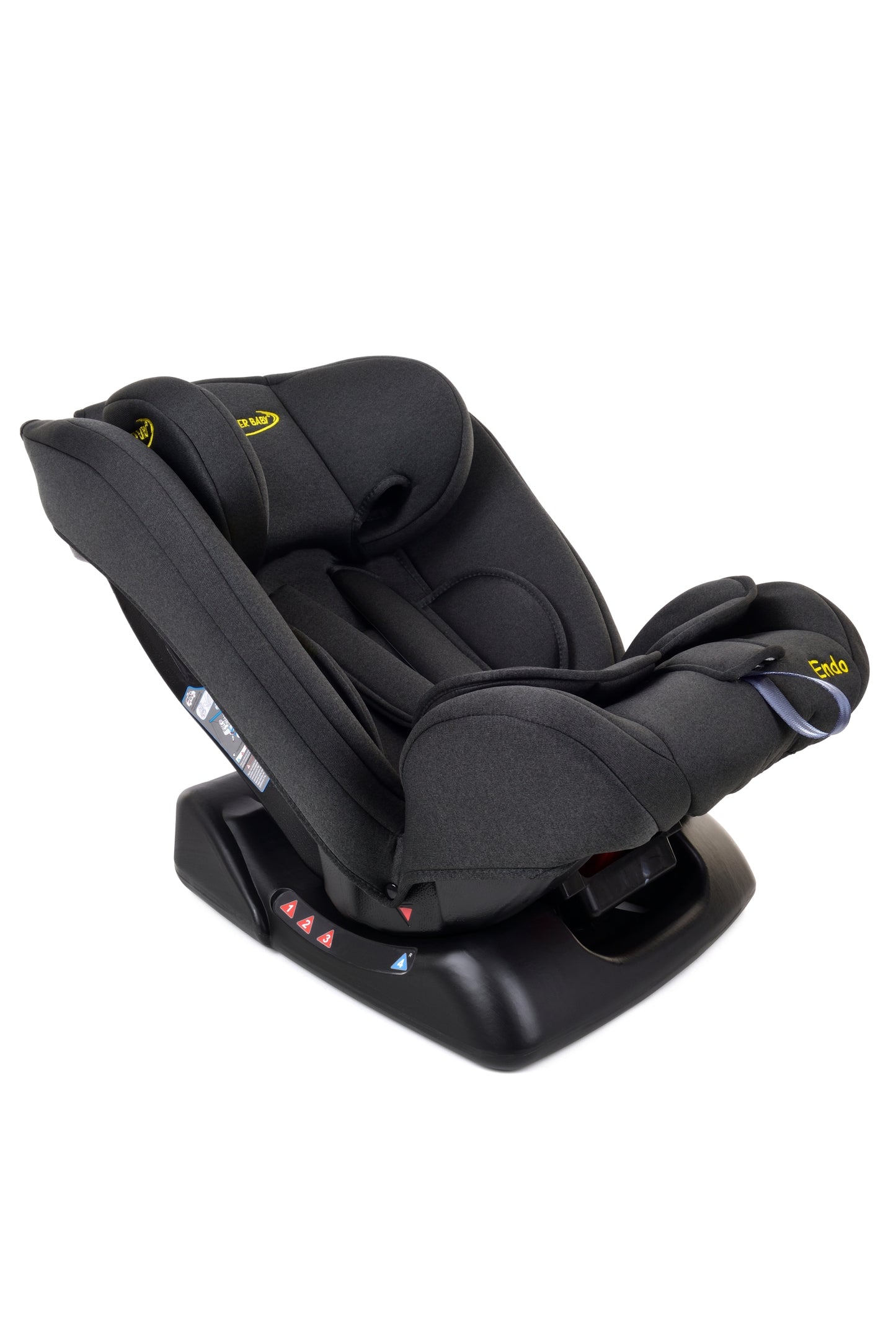 Scaun Auto Profesional Pentru Copil, Baby Jolie ENDO IDL Collection, 3 Grupe de Greutate 0-36 kg, Pozitie de Somn, Instalare In Fata si Spate, Centuri de Siguranta cu 5 Puncte, Tetiera Reglabila,Negru