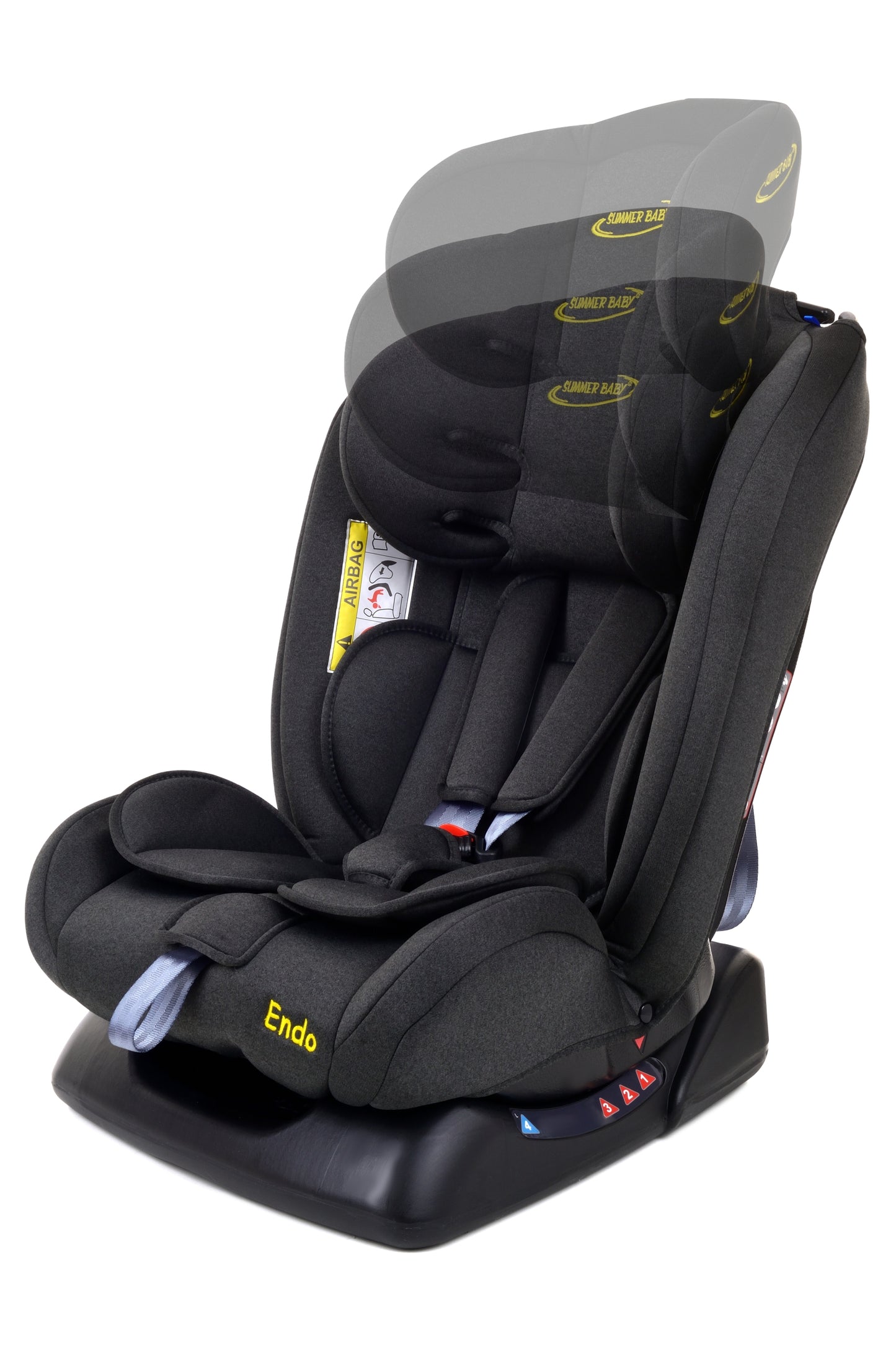 Scaun Auto Profesional Pentru Copil, Baby Jolie ENDO IDL Collection, 3 Grupe de Greutate 0-36 kg, Pozitie de Somn, Instalare In Fata si Spate, Centuri de Siguranta cu 5 Puncte, Tetiera Reglabila,Negru