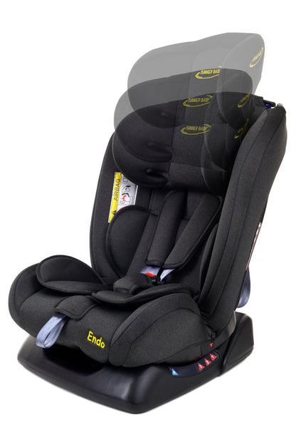 Scaun Auto Profesional Pentru Copil, Baby Jolie ENDO IDL Collection, 3 Grupe de Greutate 0-36 kg, Pozitie de Somn, Instalare In Fata si Spate, Centuri de Siguranta cu 5 Puncte, Tetiera Reglabila,Negru