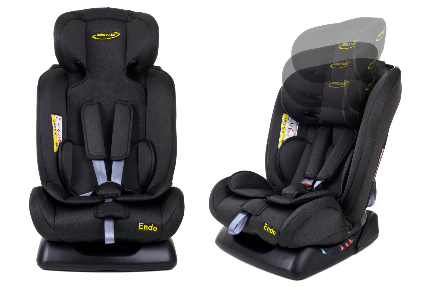 Scaun Auto Profesional Pentru Copil, Baby Jolie ENDO IDL Collection, 3 Grupe de Greutate 0-36 kg, Pozitie de Somn, Instalare In Fata si Spate, Centuri de Siguranta cu 5 Puncte, Tetiera Reglabila,Negru