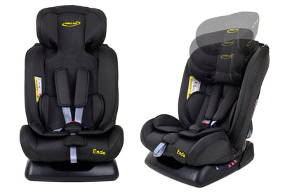 Scaun Auto Profesional Pentru Copil, Baby Jolie ENDO IDL Collection, 3 Grupe de Greutate 0-36 kg, Pozitie de Somn, Instalare In Fata si Spate, Centuri de Siguranta cu 5 Puncte, Tetiera Reglabila,Negru