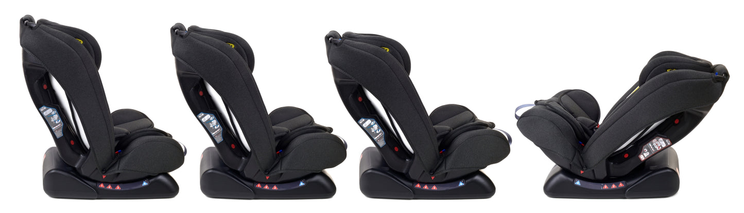 Scaun Auto Profesional Pentru Copil, Baby Jolie ENDO IDL Collection, 3 Grupe de Greutate 0-36 kg, Pozitie de Somn, Instalare In Fata si Spate, Centuri de Siguranta cu 5 Puncte, Tetiera Reglabila,Negru