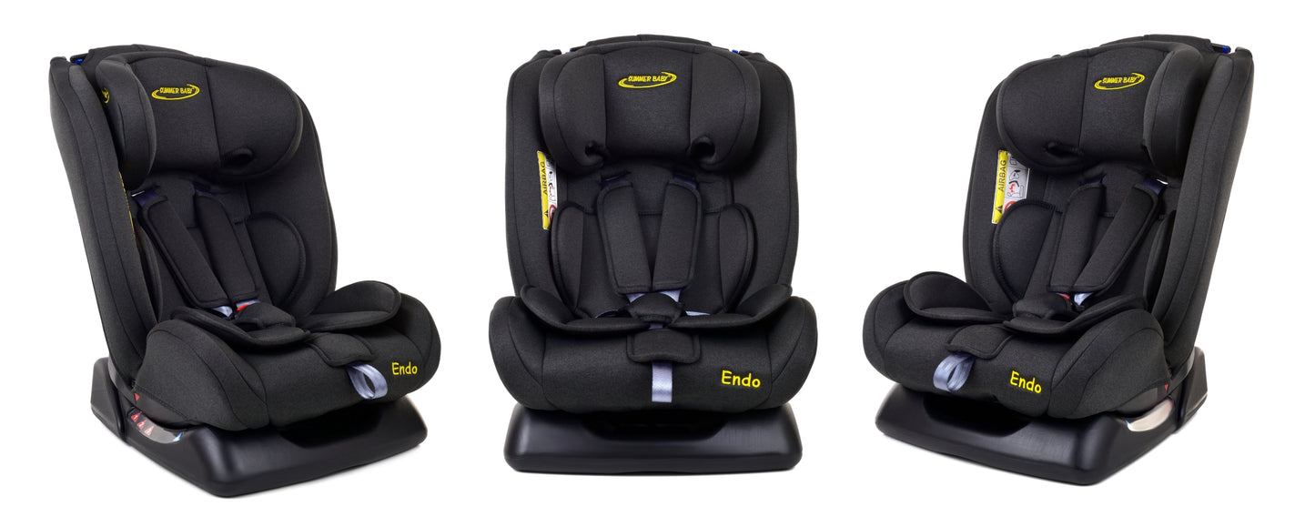 Scaun Auto Profesional Pentru Copil, Baby Jolie ENDO IDL Collection, 3 Grupe de Greutate 0-36 kg, Pozitie de Somn, Instalare In Fata si Spate, Centuri de Siguranta cu 5 Puncte, Tetiera Reglabila,Negru