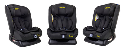 Scaun Auto Profesional Pentru Copil, Baby Jolie ENDO IDL Collection, 3 Grupe de Greutate 0-36 kg, Pozitie de Somn, Instalare In Fata si Spate, Centuri de Siguranta cu 5 Puncte, Tetiera Reglabila,Negru