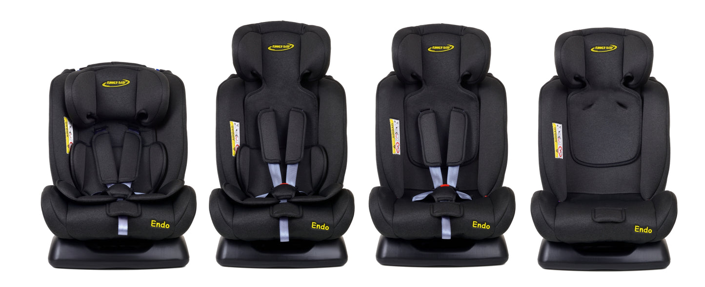 Scaun Auto Profesional Pentru Copil, Baby Jolie ENDO IDL Collection, 3 Grupe de Greutate 0-36 kg, Pozitie de Somn, Instalare In Fata si Spate, Centuri de Siguranta cu 5 Puncte, Tetiera Reglabila,Negru