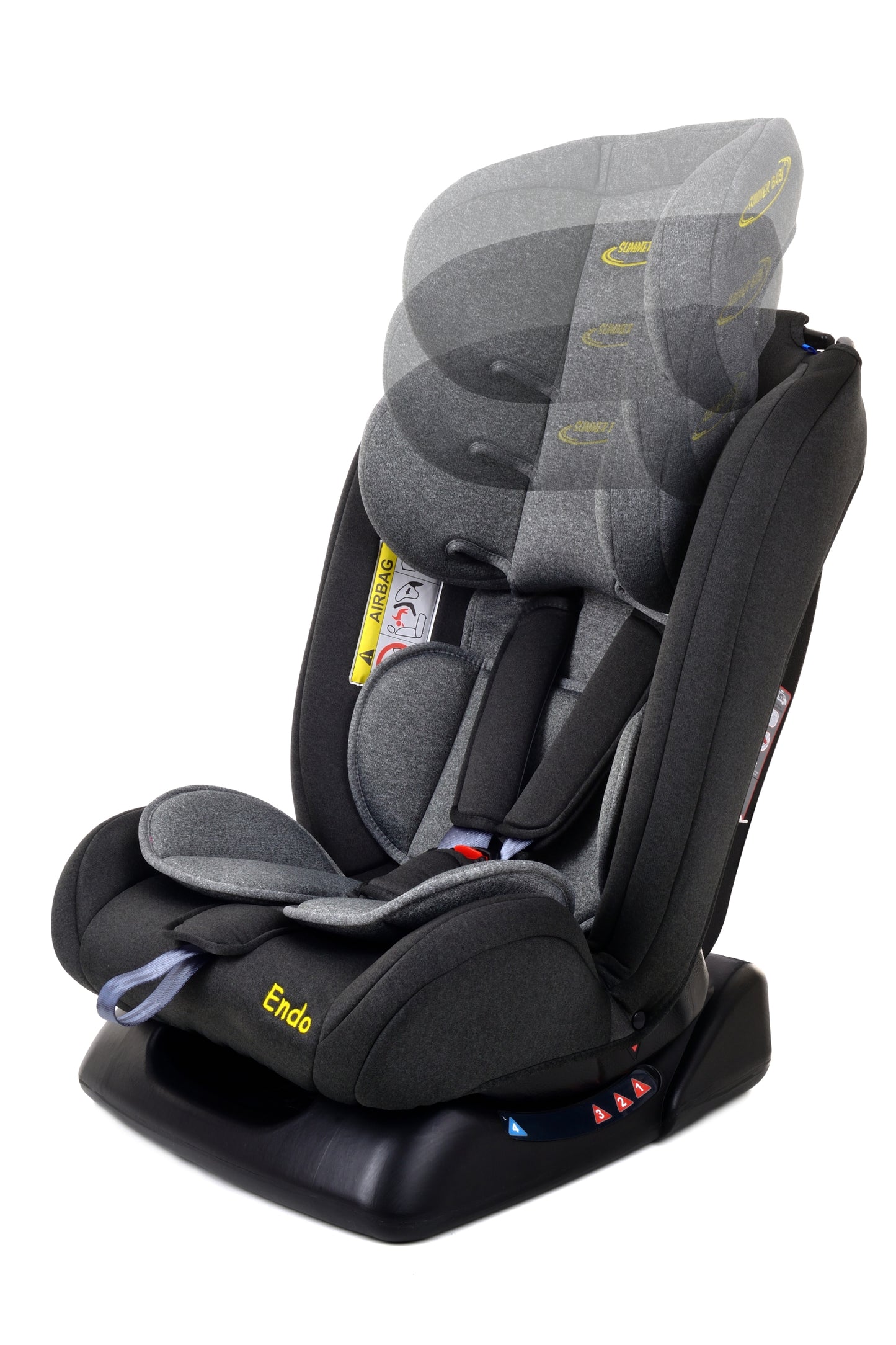 Scaun Auto Profesional Pentru Copil, Baby Jolie ENDO IDL Collection, 3 Grupe de Greutate 0-36 kg, Pozitie de Somn, Instalare In Fata si Spate, Centuri de Siguranta cu 5 Puncte, Tetiera Reglabila, Negru-Gri